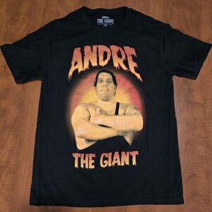 Andre The Giant Mens Short Sleeve Front Side Crew Neck Graphic Spell Out Tee M